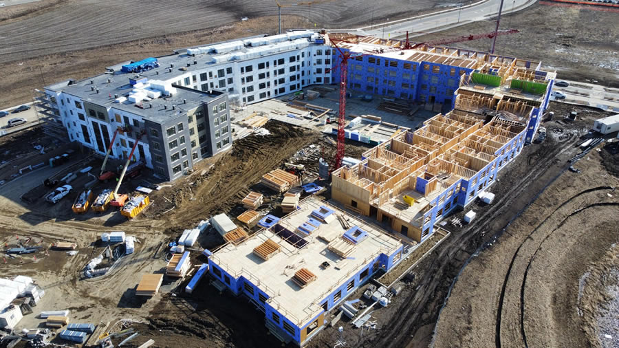 Mapleridge Builders framing an apartment project