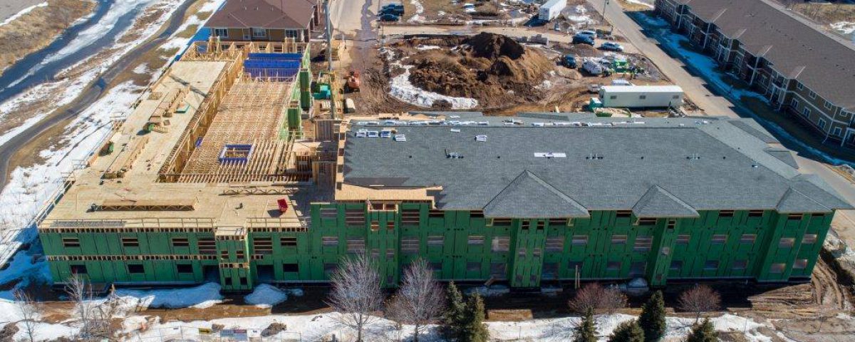 Maple Ridge Builders of Wisconsin and Minnesota busy framing a new apartment building